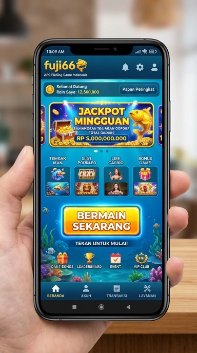 Pengguna sedang menjelajahi aplikasi di platform fuji66.